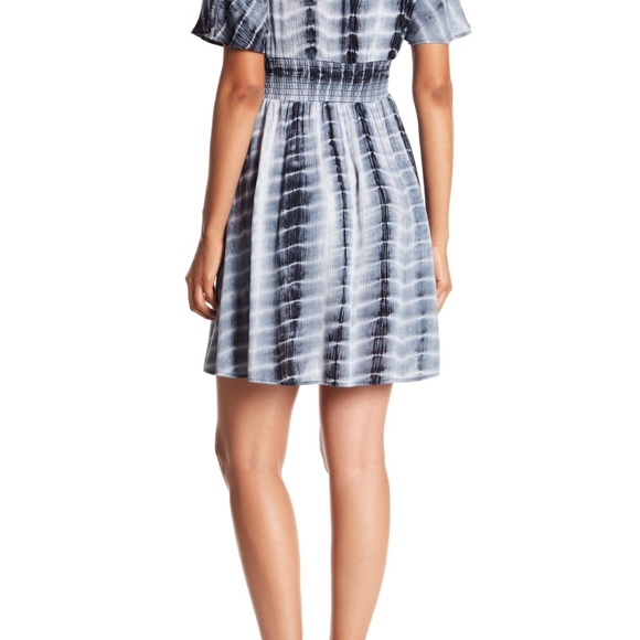 S.H.E. Swim Cover Up Plunge Crinkle Tie Dye Dress - Picture 6 of 8